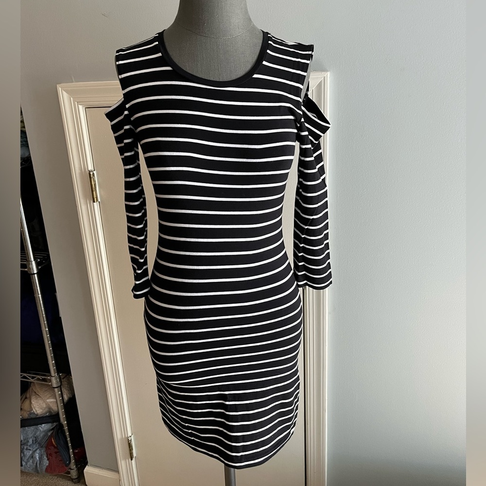 French Connection black and white stripe dress